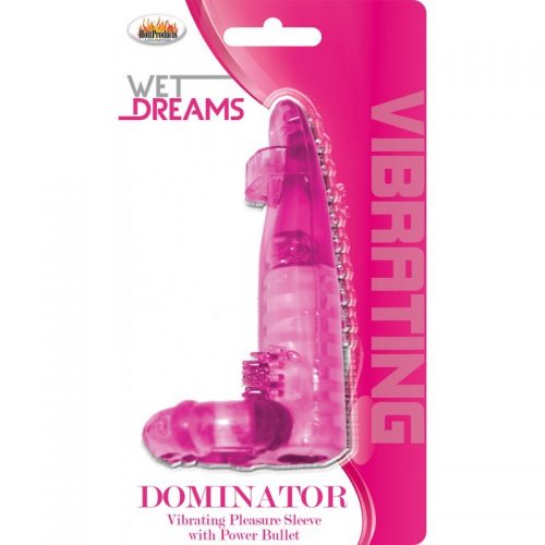 Wet Dreams-Dominator-Penis Sleeve With Power Bullet Magenta – Varta Mayoreo