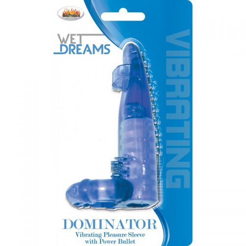 Wet Dreams Dominator Penis Sleeve With Power Bullet Blue – Varta Mayoreo