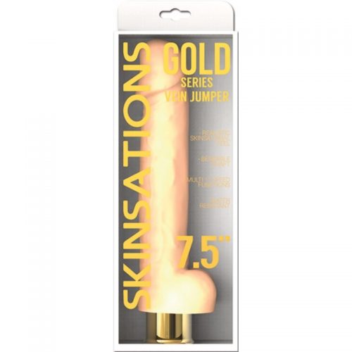 Skinsations-Gold Series-Vein Jumper-7.5″ Vibrating Dildo-Multi Function – Varta Mayoreo