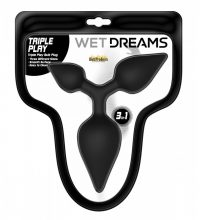 Wet Drams Tripple Play-Ana Plug-Multi Size Black - Varta Mayoreo