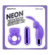 Neon Vibrating Couples Kit - Purple