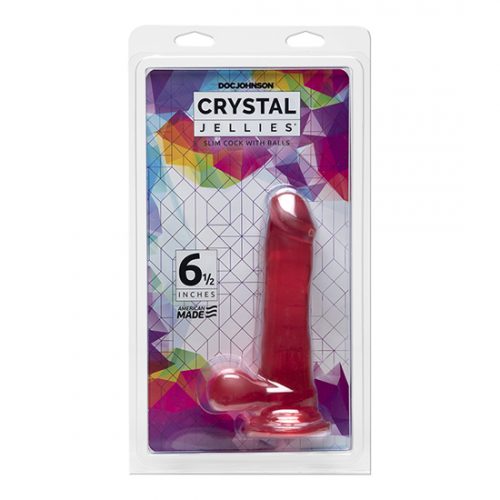 Crystal Jellies – 6.5″ Slim Cock With Balls – Pink_1