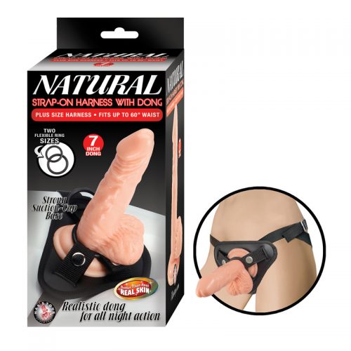 NATURAL STRAP-ON HARNESS WITH DONG