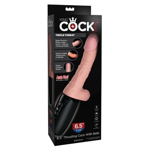 King Cock Plus 6.5 Thrusting Cock with Balls – Light