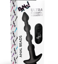 BG Vibrating SiliconeAnal Beads & Remote Control - Black