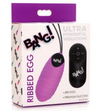 BG 28X Ribbed Silicone Egg - Purple