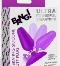 BG Flexible Vibrating Silicone Butt Plug - Purple