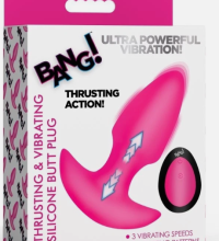 BG Thrusting & Vibrating Silicone Butt Plug - Pink