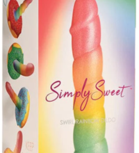Simply Sweet Ribbed Rainbow Dildo