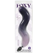 Foxy, Silicone Fox Tail, Butt Plug, Purple Gradient