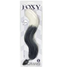 Foxy, Silicone Fox Tail, Butt Plug, Silver