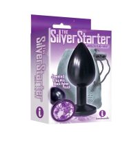 The 9's, The Silver Starter, Bejeweled Annodized Stainless Steel Plug, Violet