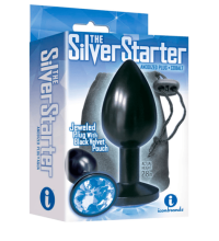 The 9's, The Silver Starter, Bejeweled Annodized Stainless Steel Plug, Colbalt