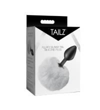 TZ Fluffy Bunny Tail Silicone Plug - White