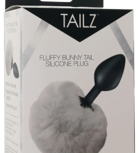 TZ Fluffy Bunny Tail Silicone Plug - White