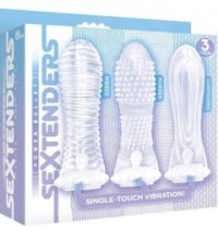 The 9's, Vibrating Sextenders, 3-Pack, Nubbed, Contoure